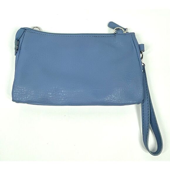 Unlisted Kenneth Cole Pebbled Stone Blue Wristlet Bag Clutch - Picture 4 of 4